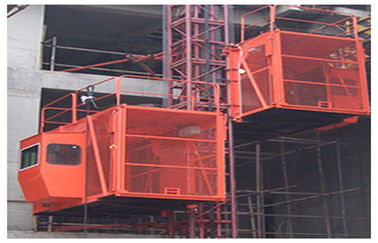 CE / ISO Certified Red Passenger Hoist Elevator 1000kg SC100 / 100 Cage Style